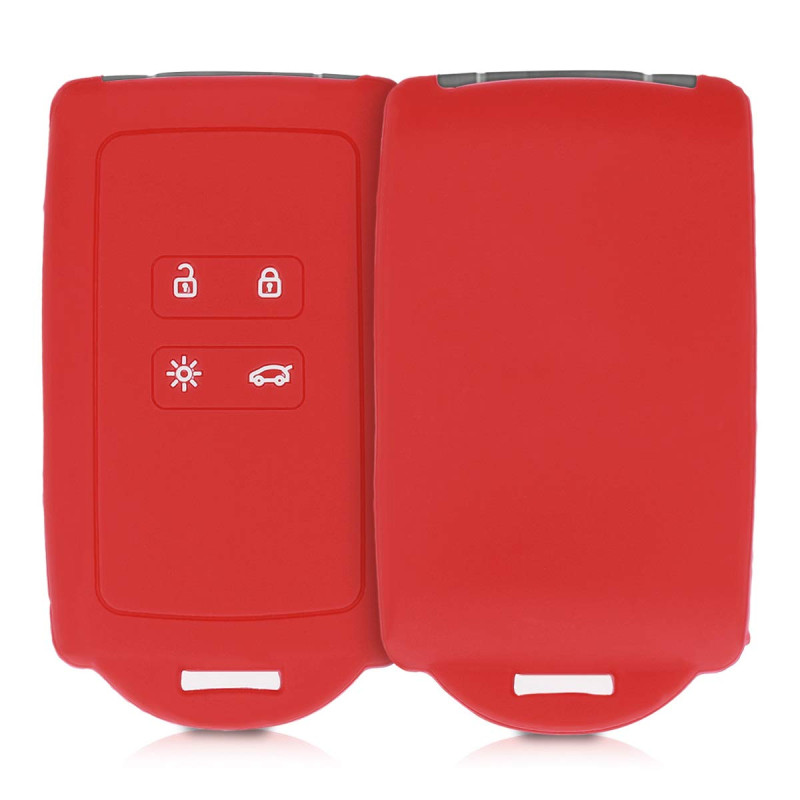 kwmobile Accessoire clé de Voiture Compatible avec Renault Smart Key 4-Bouton (Keyless Go Uniquement) - Coque en Silicone Souple