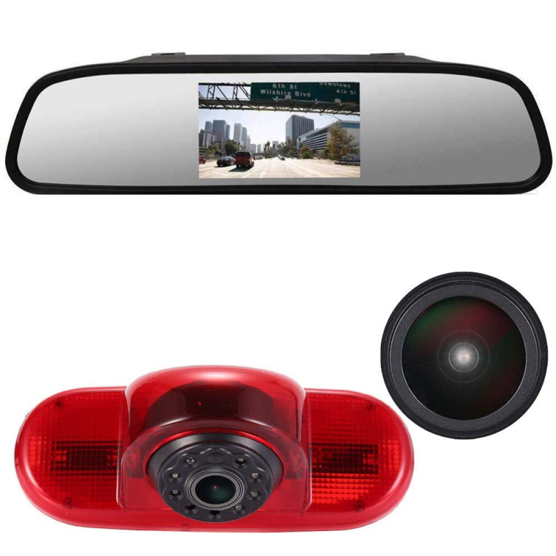 Lumière de Frein de Voiture Caméra de recul Aide au stationnement+4.3" LCD Retroviseur Remplacement pour Opel Vivaro Surf Concep