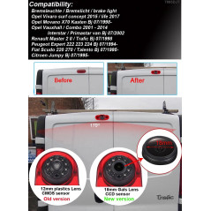 Lumière de Frein de Voiture Caméra de recul Aide au stationnement+4.3" LCD Retroviseur Remplacement pour Opel Vivaro Surf Concep