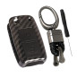 Happyit Fibre de Carbone ABS + Silicone Clé de Voiture Couverture Cas pour VW Volkswagen Amarok Polo Golf 4 5 6 MK4 Bora Jetta 2 Happyit Fibre de Carbone ABS + Silicone Clé de Voiture Couverture Cas pour VW Volkswagen Amarok Polo Golf 4 5 6 MK4 Bora Jetta 2