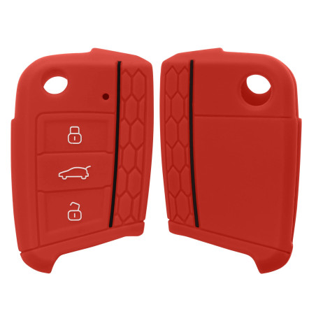 kwmobile Coque clé de Voiture Compatible avec VW Golf 7 MK7 3-Bouton Accessoire clé Voiture - Protection étui Souple en Silicone
