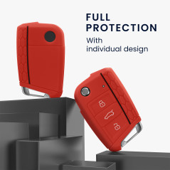 kwmobile Coque clé de Voiture Compatible avec VW Golf 7 MK7 3-Bouton Accessoire clé Voiture - Protection étui Souple en Silicone