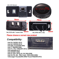 Navinio Caméra De Recul Couleur Vision Nocturne Voiture Camion Replacement for Audi A1/Q3/A4L/TT/TTS/A5/Q5/A7/R8/A6/RS5/S6/S7 Pa