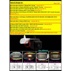 Dynavsal HD CCD Caméra de Recul Imperméable IP67 Vision Nocturne pour Mercedes C/E/CLS/CLK/SLK/SL Class W209 W203 W211 W219 E320