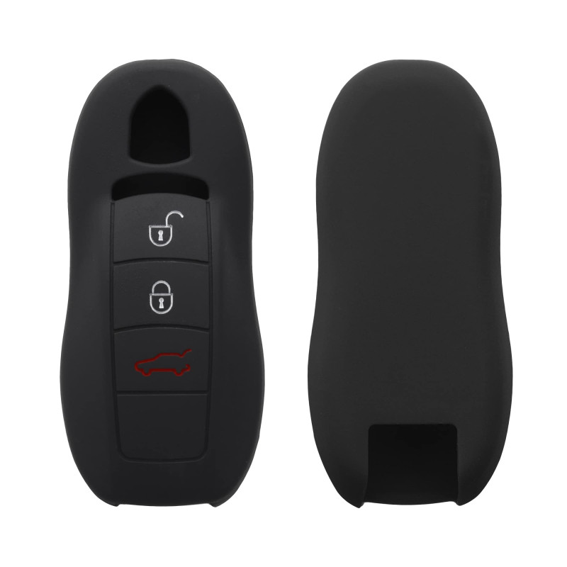 kwmobile Accessoire clé de Voiture Compatible avec Porsche (Keyless Uniquement) 3-Bouton - Coque en Silicone Souple pour Clef de