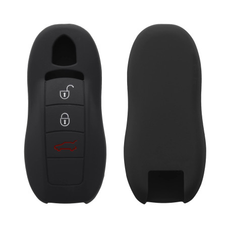 kwmobile Accessoire clé de Voiture Compatible avec Porsche (Keyless Uniquement) 3-Bouton - Coque en Silicone Souple pour Clef de
