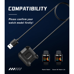 MoKo Chargeur Compatible avec Xiaomi Mi Watch Lite/Redmi Watch, Station de Charge Portable avec Câble de Chargement USB de 100cm
