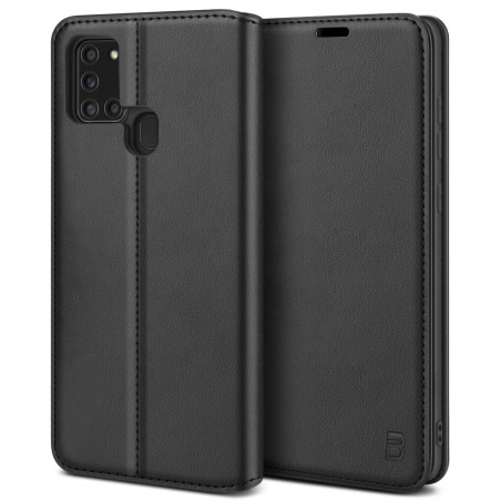 BEZ Coque pour Samsung A21s, Etui Housse pour Samsung Galaxy A21s en Cuir Premium Flip Case Portefeuille, à Rabat avec Porte-Car