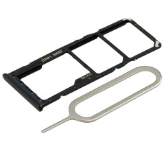 MMOBIEL Tiroir Carte Dual Sim de Rechange Compatible avec Samsung Galaxy A12 2020 INCL. l'épingle SIM - Support Carte SIM - Noir