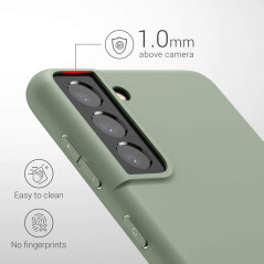 kwmobile Housse Compatible avec Samsung Galaxy S21 Coque - Housse de téléphone Protection Souple en Silicone - Vert Gris