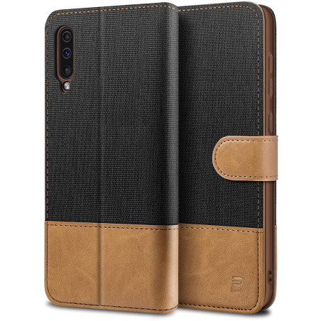 BEZ Coque pour Samsung A50/ A30s, Étui en Cuir de Protection, Portefeuille en Polyuréthane, Crochet, Pochette pour Monnaie, Ferm