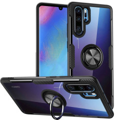 Coque Pour Huawei P30 Pro,Étui protection armure conception fibre verre cristal clair avec un support rotatif à 360 degrés prise