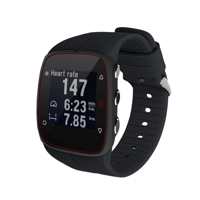 kwmobile Bracelet compatible avec Polar M400 / M430 bracelet - Bracelet de rechange pour fitness tracker en TPU - noir