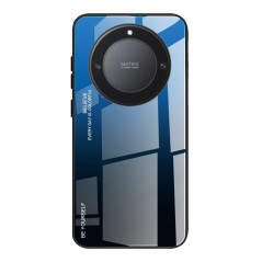 Dedux Coque pour Honor Magic 5 Lite 5G (Magic5 Lite) / X9a, Etui Dégradé de Couleur Verre Trempé Back Coque + Souple Silicone TP