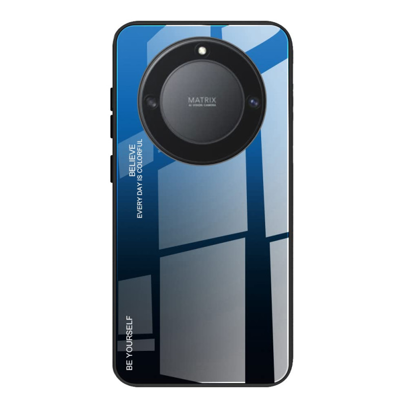 Dedux Coque pour Honor Magic 5 Lite 5G (Magic5 Lite) / X9a, Etui Dégradé de Couleur Verre Trempé Back Coque + Souple Silicone TP