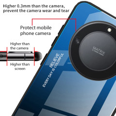 Dedux Coque pour Honor Magic 5 Lite 5G (Magic5 Lite) / X9a, Etui Dégradé de Couleur Verre Trempé Back Coque + Souple Silicone TP