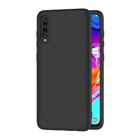 AICEK Coque Samsung Galaxy A70, Noir Silicone Coque pour Samsung A70 Housse Galaxy A70 Noir Silicone Etui Case (6,7 Pouces)