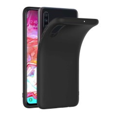 AICEK Coque Samsung Galaxy A70, Noir Silicone Coque pour Samsung A70 Housse Galaxy A70 Noir Silicone Etui Case (6,7 Pouces)