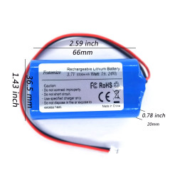5200mAh 3.7V Rechargeables Batterie 3.7V au Lithium avec Une Batterie JST-PH JST 2.0/2P Batchage Pack Patteries pour l'électroni
