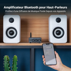 Fosi Audio BT20A Amplificateur Audio Bluetooth, 100W x2 Ampli HiFi Stéréo 2 Canaux, Classe D Amp TPA3116 Intégré Ampli de Puissa