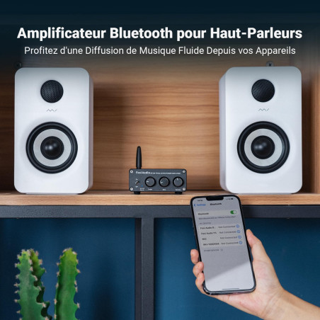 Fosi Audio BT20A Amplificateur Audio Bluetooth, 100W x2 Ampli HiFi Stéréo 2 Canaux, Classe D Amp TPA3116 Intégré Ampli de Puissa