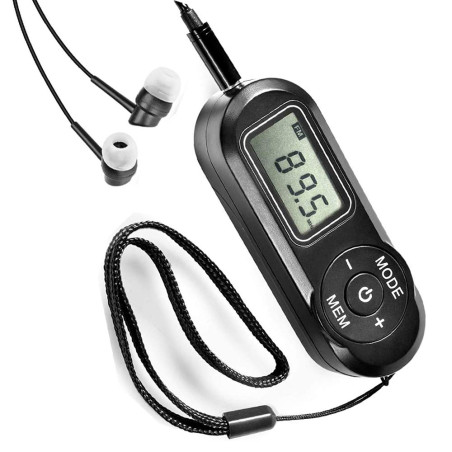 Radio De Poche Personnel FM Mini RéCepteur Portable, avec Affichage NuméRique LCD NuméRique, Casque, Radio De Poche avec PréRéGl