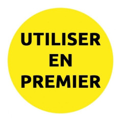 AVERY - 300 Étiquettes Jaunes Amovibles en Rouleau Pré-Imprimées "UTILISER EN PREMIER" Traçabilité Alimentaire - Format 40 mm