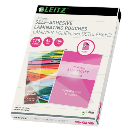 Leitz Paquet de 100 Pochettes de plastification à chaud 125 microns A4 Brillant