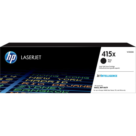 HP 415X W2030X, Cartouche de toner Noir grande capacité Authentique pour imprimantes HP LaserJet Pro M454/M479