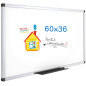 VIZ-PRO Tableau Blanc Magnétique, Cadre en Aluminium, Effaçable à Sec, 150 x 90 cm VIZ-PRO Tableau Blanc Magnétique, Cadre en Aluminium, Effaçable à Sec, 150 x 90 cm