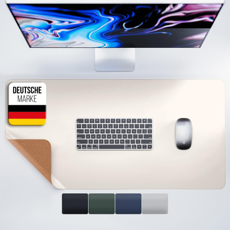 MYMIND® Sous-main [Antidérapant] 80x40cm - Premium PU-Leather XXL Mauspad - Sous-main pour Homeoffice - Tapis de bureau imperméa