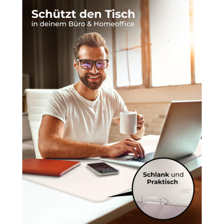 MYMIND® Sous-main [Antidérapant] 80x40cm - Premium PU-Leather XXL Mauspad - Sous-main pour Homeoffice - Tapis de bureau imperméa