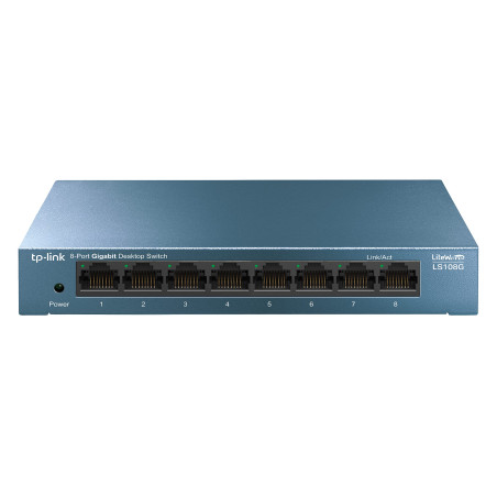 TP-Link Switch Gigabit 8 Ports RJ45 (LS108G) Métal 10/100/1000 Mbps, Switch Ethernet idéal pour étendre Le réseau câblé pour Les