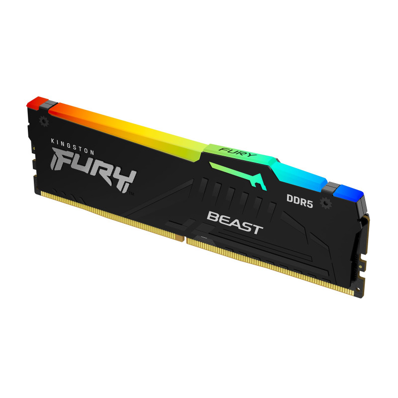 Kingston FURY Beast Noir RGB 16Go 6400MT/s DDR5 CL32 DIMM Mémoire pour PC de Gamer Module Simple AMD EXPO/ Intel XMP - KF564C32B Kingston FURY Beast Noir RGB 16Go 6400MT/s DDR5 CL32 DIMM Mémoire pour PC de Gamer Module Simple AMD EXPO/ Intel XMP - KF564C32B