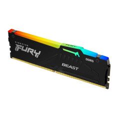 Kingston FURY Beast Noir RGB 16Go 6400MT/s DDR5 CL32 DIMM Mémoire pour PC de Gamer Module Simple AMD EXPO/ Intel XMP - KF564C32B