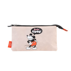 Grupo Erik - Trousse Scolaire Disney, Mickey | Trousse 3 Compartiments | 21 x 12 x 4 cm