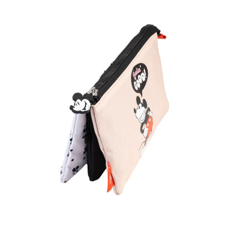 Grupo Erik - Trousse Scolaire Disney, Mickey | Trousse 3 Compartiments | 21 x 12 x 4 cm