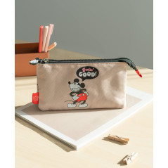 Grupo Erik - Trousse Scolaire Disney, Mickey | Trousse 3 Compartiments | 21 x 12 x 4 cm