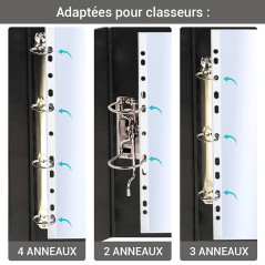 Waytex 931307 Pochettes Perforées A4 Transparentes Lisses 70 microns - Paquet de 100