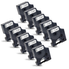Labelwell 10x Compatible pour Dynmo D1 45013 45013s S0720530 12mm x 7m Noir sur Blanc Ruban pour Étiqueteuse für Dynmo LabelMana