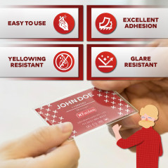 XFasten Pochettes Plastifiées Autoadhésives au Format de Carte de Visite, de 9,5 Mil et Pochette Plastifiée Dure pour Cartes de 