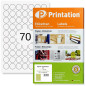 Printation Étiquettes rondes 24 mm – 1750 étiquettes rondes imprimables blanches sur 25 feuilles DIN A4 – Étiquettes rondes de 2 Printation Étiquettes rondes 24 mm – 1750 étiquettes rondes imprimables blanches sur 25 feuilles DIN A4 – Étiquettes rondes de 2