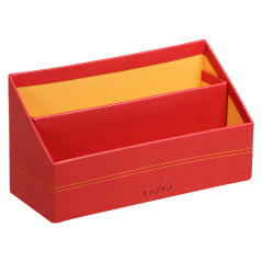 RHODIA 318943C - Porte-Courrier Coquelicot - 25 x 10 x 14 cm - Piqûres Sellier Orange - Extérieur Simili Cuir - Collection Home