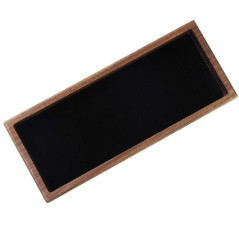 Porte-Stylo Plumier en Bois Véritable Boîte de Bureau Plateau de Rangement pour Pen, Stylos, Clés, pièces de Monnaie (Brown/Waln