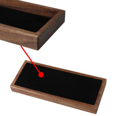 Porte-Stylo Plumier en Bois Véritable Boîte de Bureau Plateau de Rangement pour Pen, Stylos, Clés, pièces de Monnaie (Brown/Waln