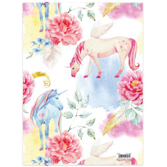 RNK Verlag RNK 45327 Chemise à dessin licorne, 310 x 440 mm, DIN A3, avec fermeture élastique, 1 pièce