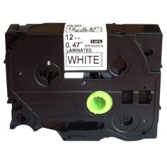 Ruban laminé Neouza compatible avec étiqueteuse cassette Brother P-Touch, Tze Tz, Cartridge - 12 mm TZe-231 Black on White