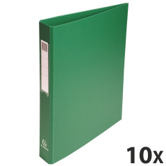Exacompta - réf. 51383E - Carton de 10 classeurs rembordés PP - 4 anneaux ronds diamètre 25 mm - Dos 40 mm - Dimensions extérieu