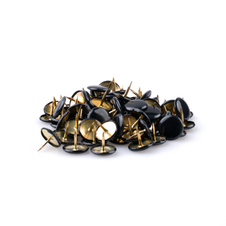 Sax punaises, noir, diamètre de la tête 10mm, en métal, avec enrobage plastique, dans une boîte de rangement pratique, aspect st