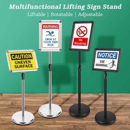 Mutualsign Porte affiche A4 Présentoir sur pied, Support pour affiche, Présentoir publicitaire remplaçable, Support de signe en 